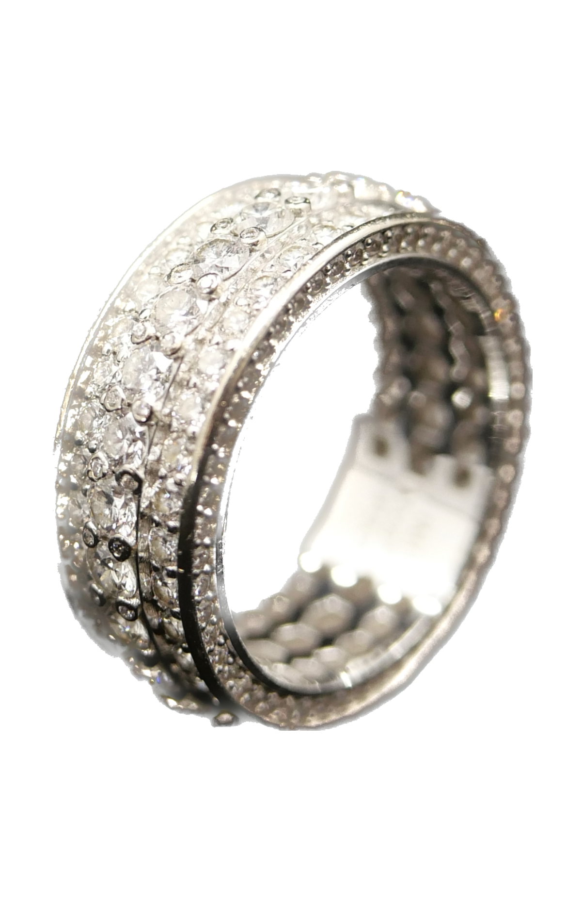 IMI 18K ETERNITY RING BAND- FULLY ICED OUT