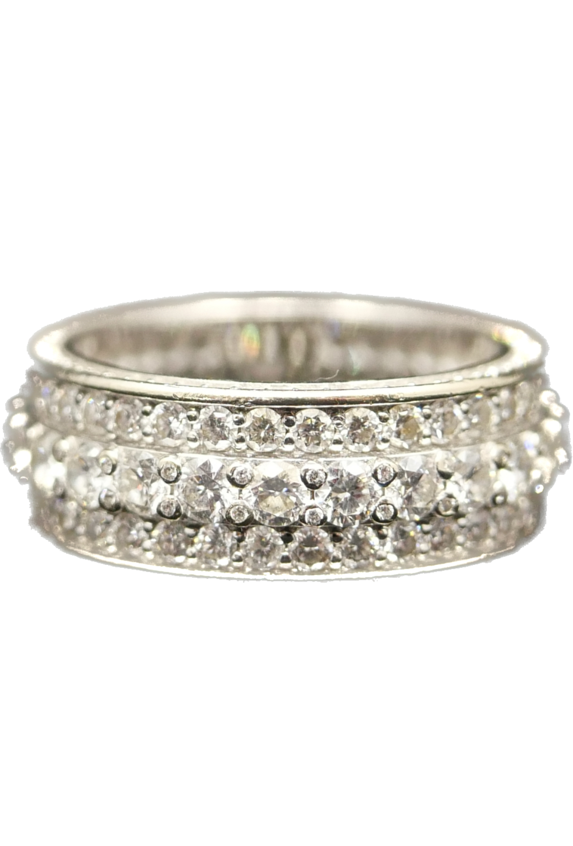 IMI 18K ETERNITY RING BAND- FULLY ICED OUT