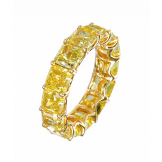 IMI RADIANT CUT VIVID YELLOW DIAMOND BAND