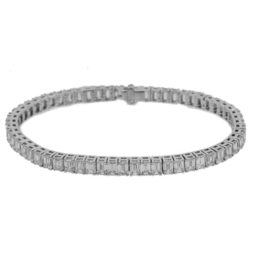 IMI EMERALD CUT DIAMOND TENNIS BRACELET